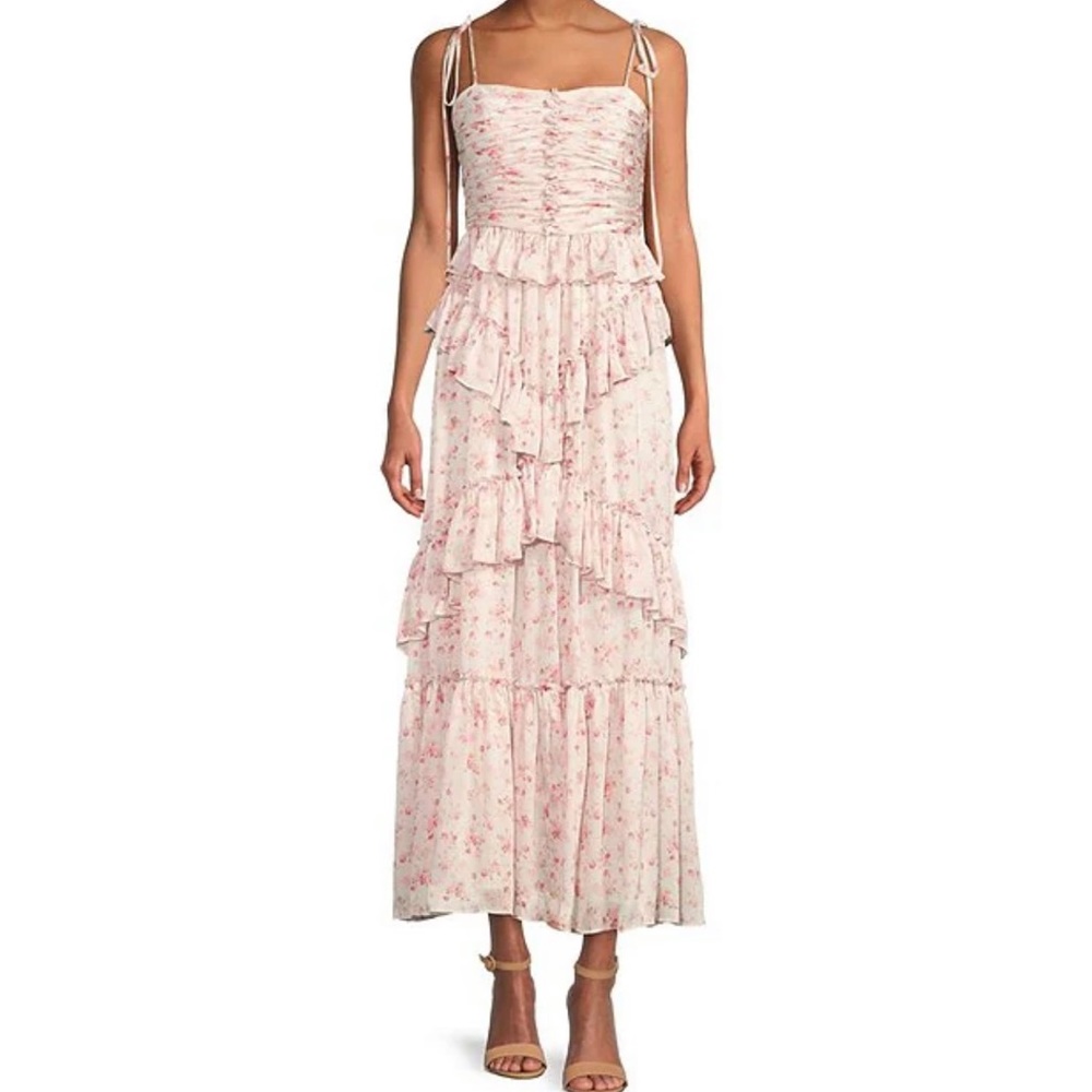 Antonio Melani white and rose maxi dress
